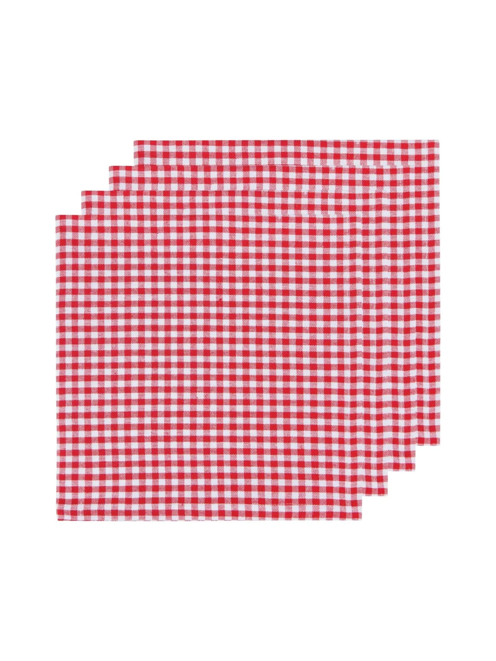 Recycled Cotton Gingham Napkins Set of 4