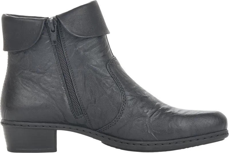 Rieker Black Side Zip Boot