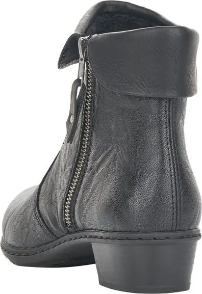 Rieker Black Side Zip Boot