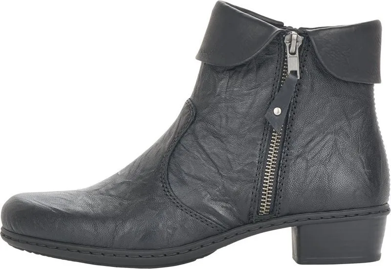 Rieker Black Side Zip Boot