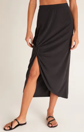 Sabina Triblend Knot Skirt - Black