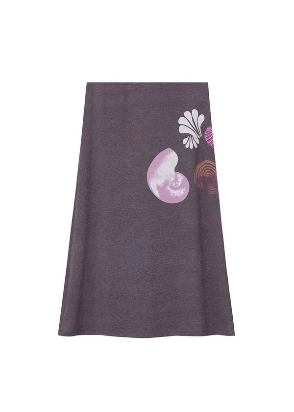 Sea Shell Midi Skirt - Purple