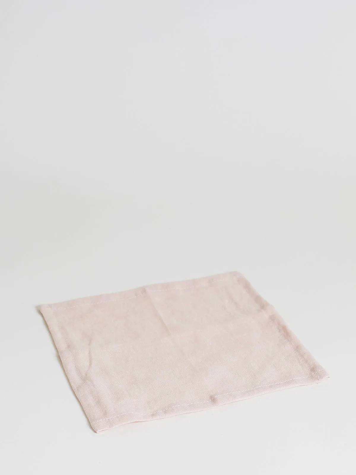 Set of 5 Linen Cocktail Napkins in Pale Pink