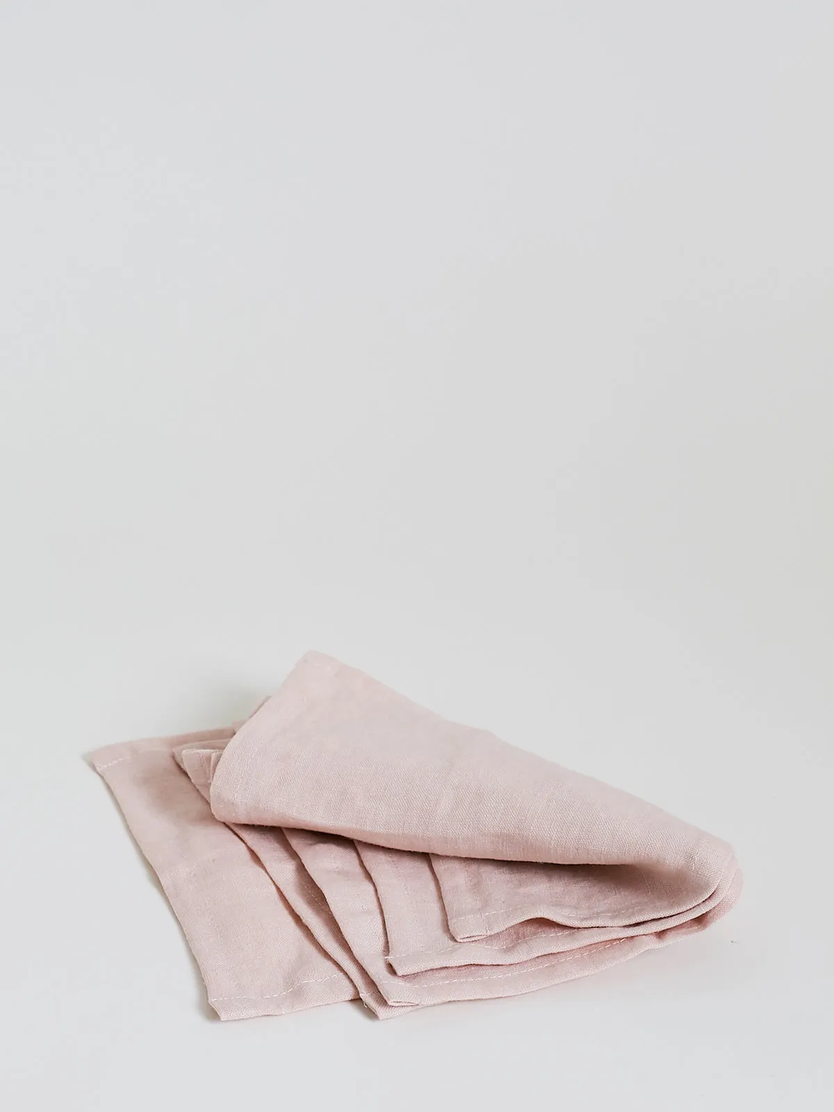 Set of 5 Linen Cocktail Napkins in Pale Pink