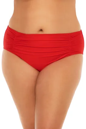 Shoreline Shirred Tab Side Hipster Bikini Bottom