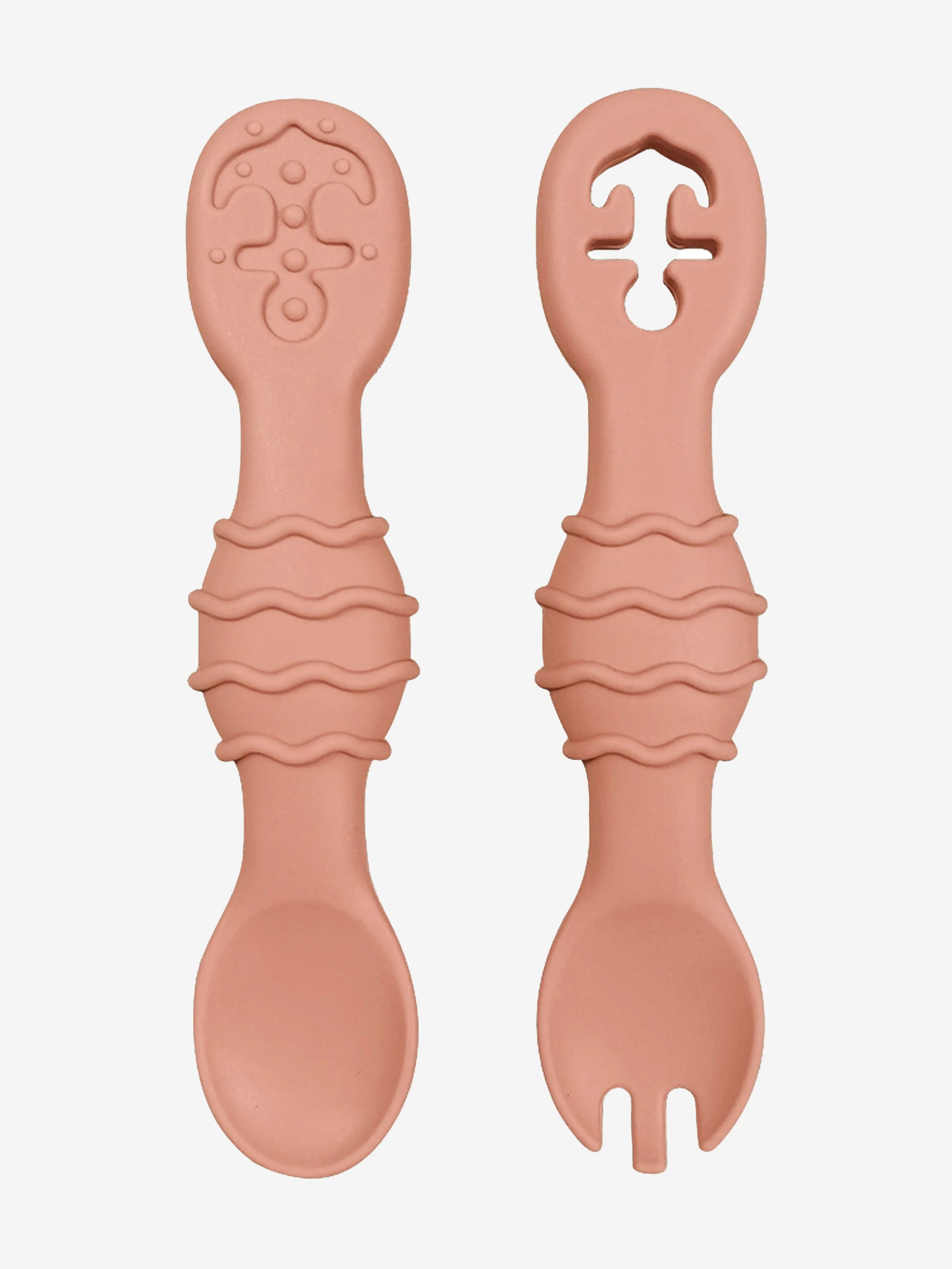 Silicon Spoon and Fork Set in Orange