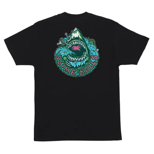 Slime Balls Wheels Skateboard Shirt Shark Bait Black