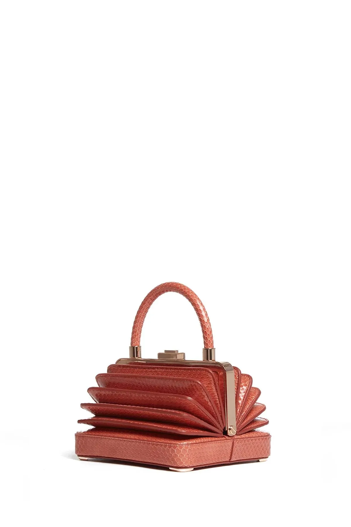 Small Diana Bag in Coral Snakeskin