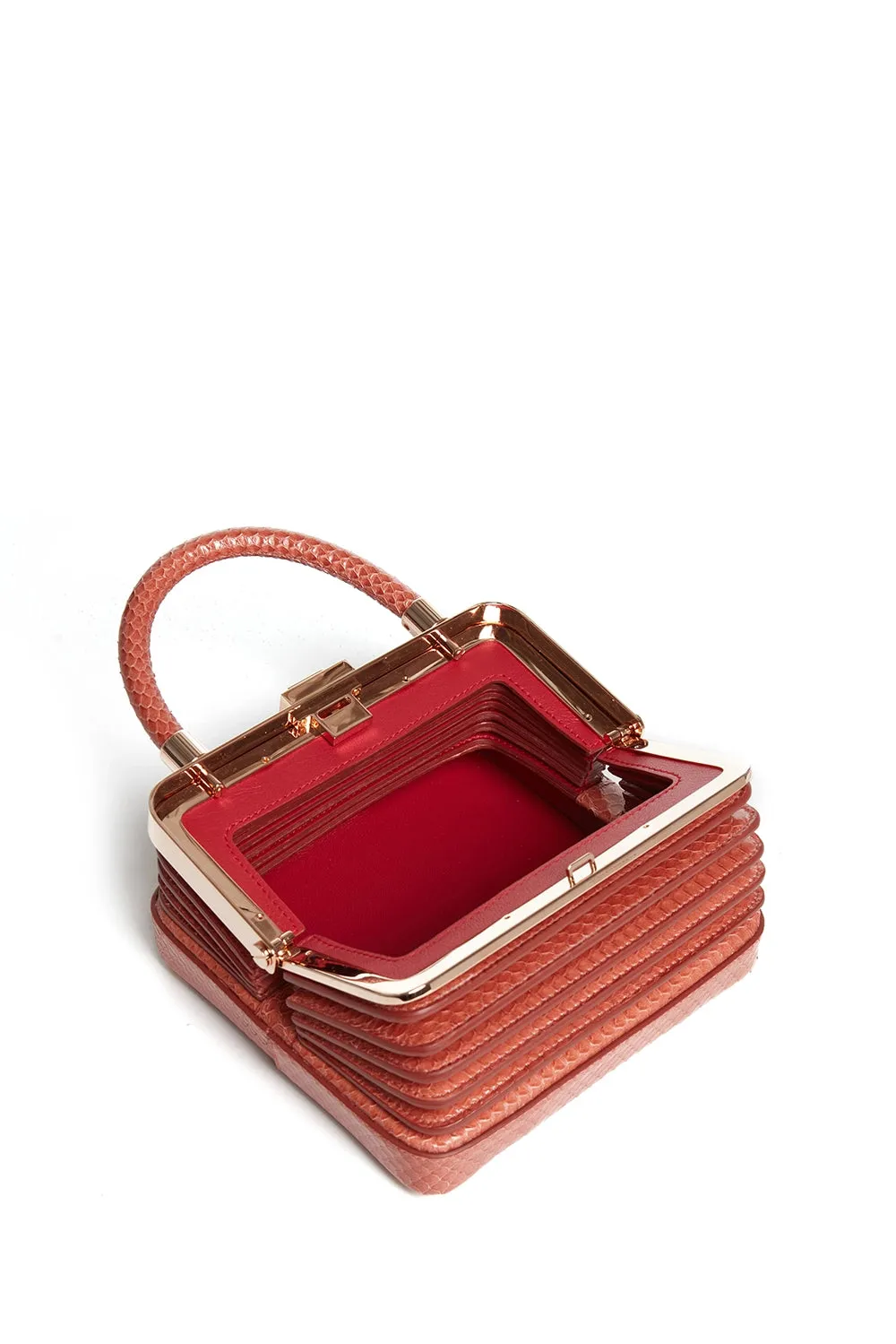 Small Diana Bag in Coral Snakeskin