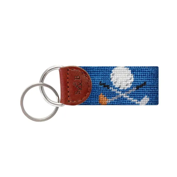 Smathers & Branson Golf Clubs (Blueberry blue) Needlepoint Key Fob