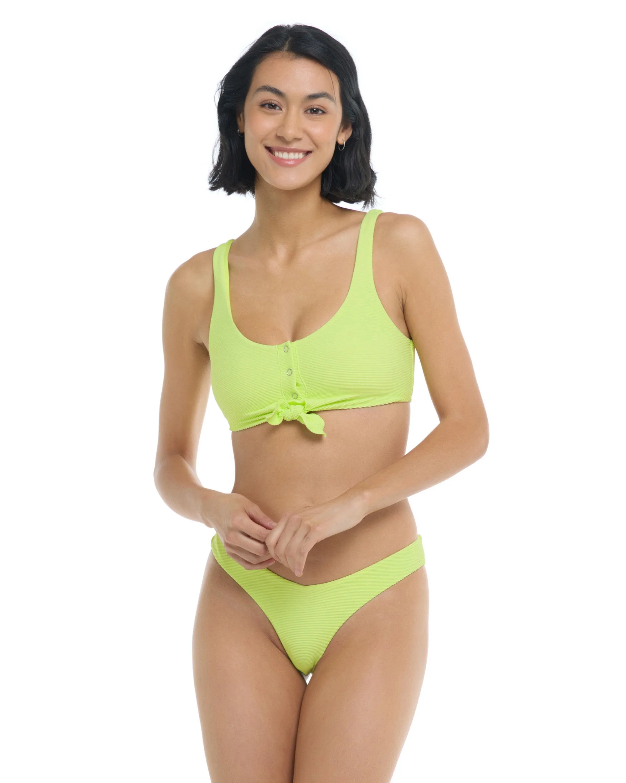 Spectrum Kate Crop Tank Bikini Top - Chartreuse