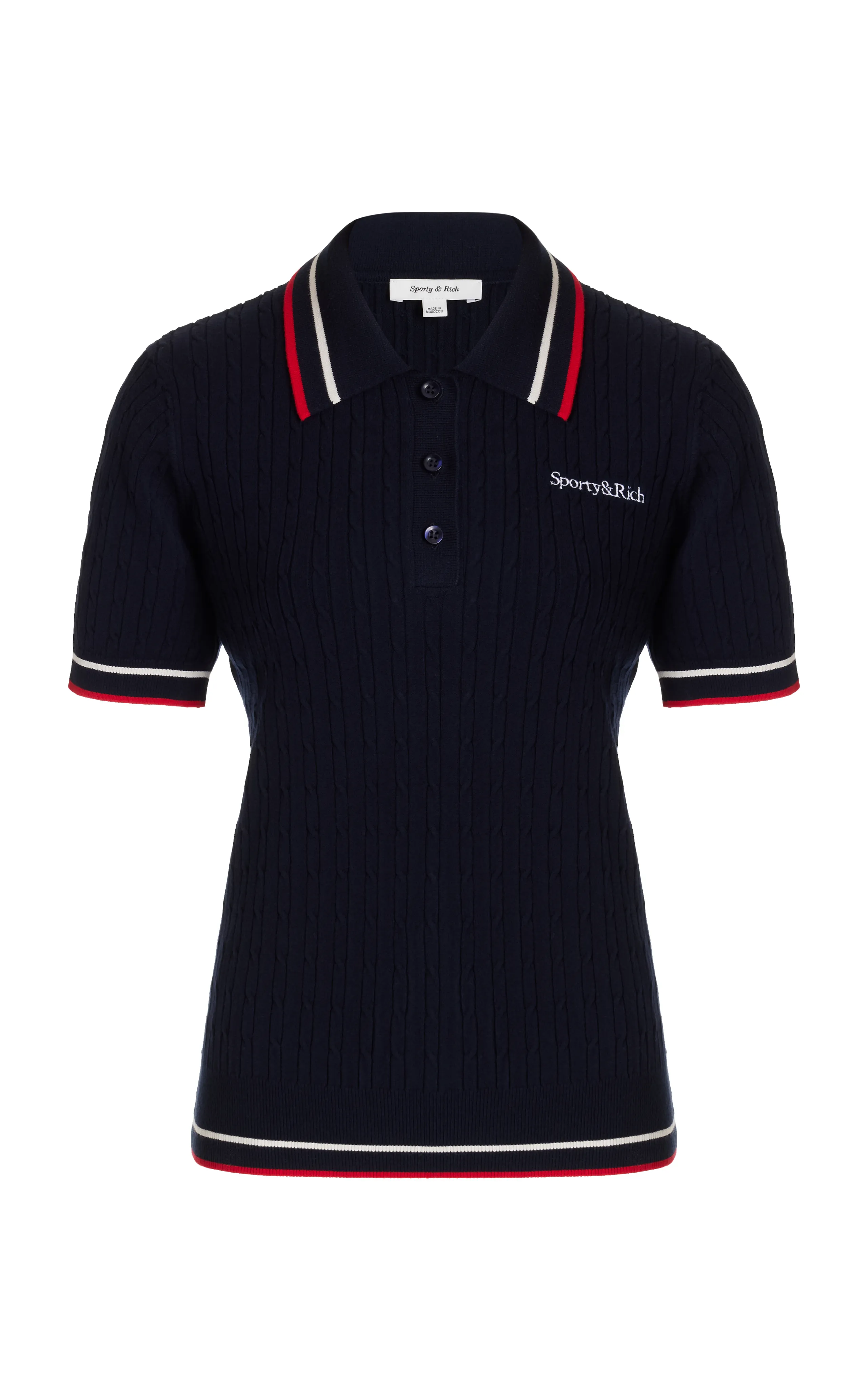 Sporty & Rich Mila Pique Polo Shirt