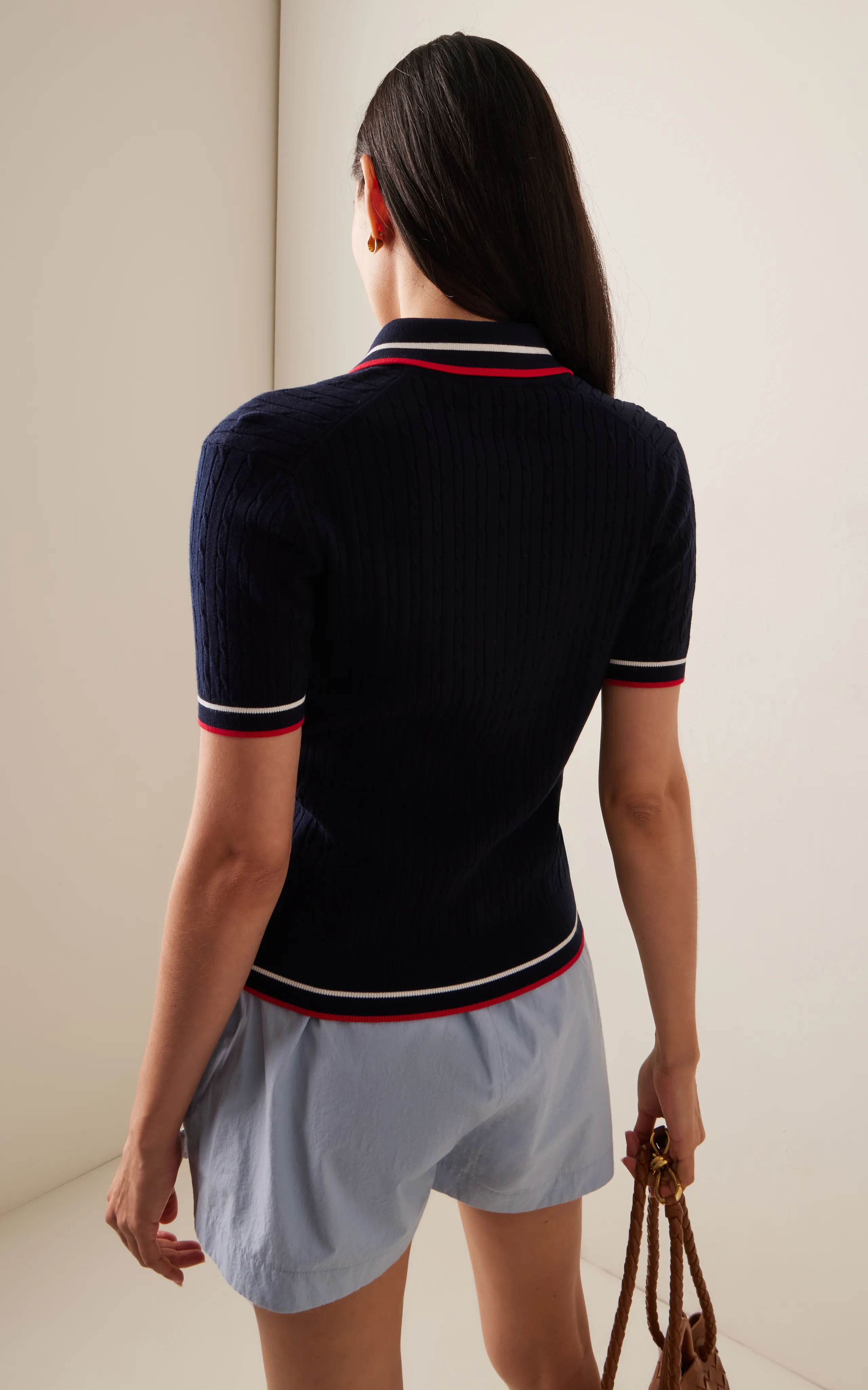 Sporty & Rich Mila Pique Polo Shirt