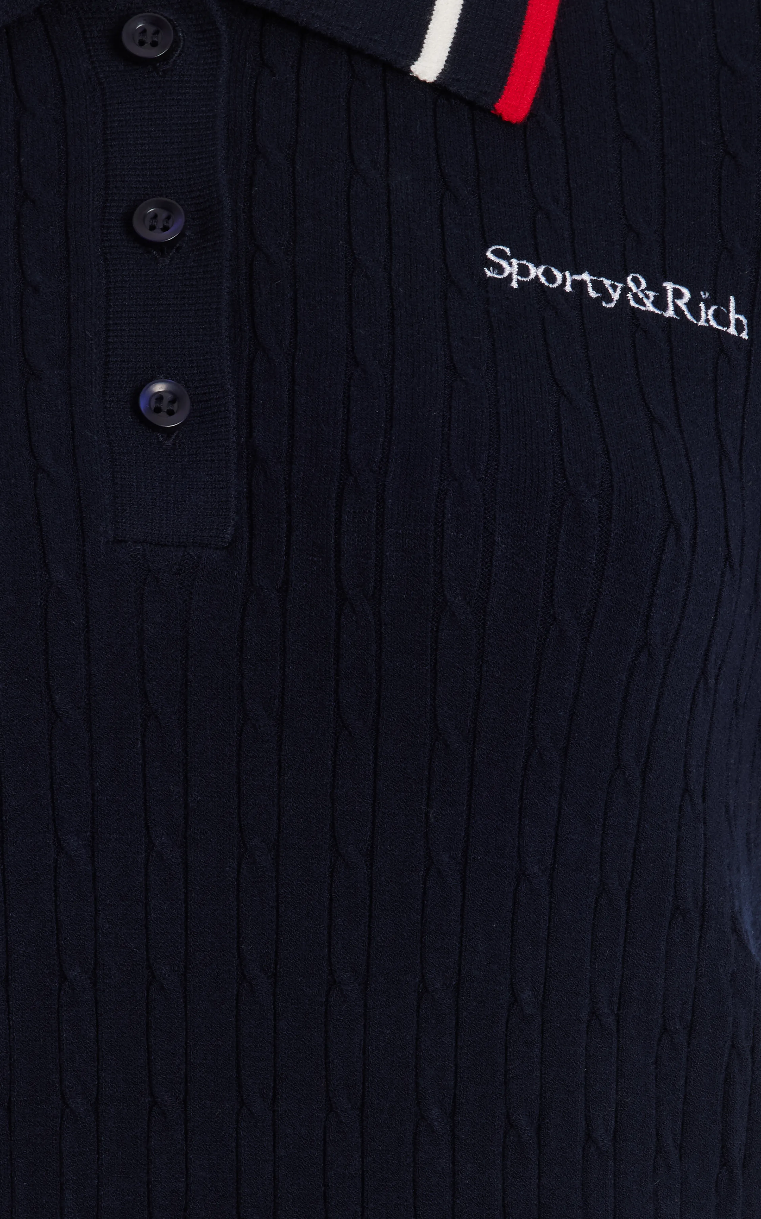 Sporty & Rich Mila Pique Polo Shirt