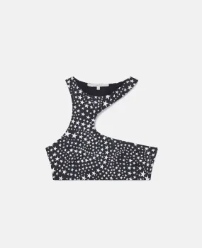 Star Print Cut-Out Halterneck Bikini Top