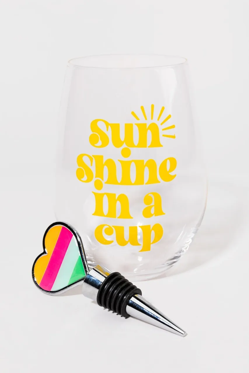 Sunshine In A Cup Wine Glass