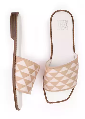 Sycamore Nude Textured Flat Sandals by Where’s That From | Look Again