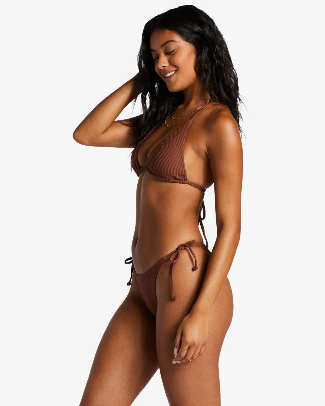 Tanlines Tie Side Tanga Bikini Bottoms - Mocha