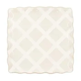 Taupe White Dinner Plate