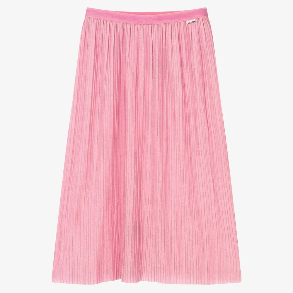 Teen Girls Pink Pleated Skirt