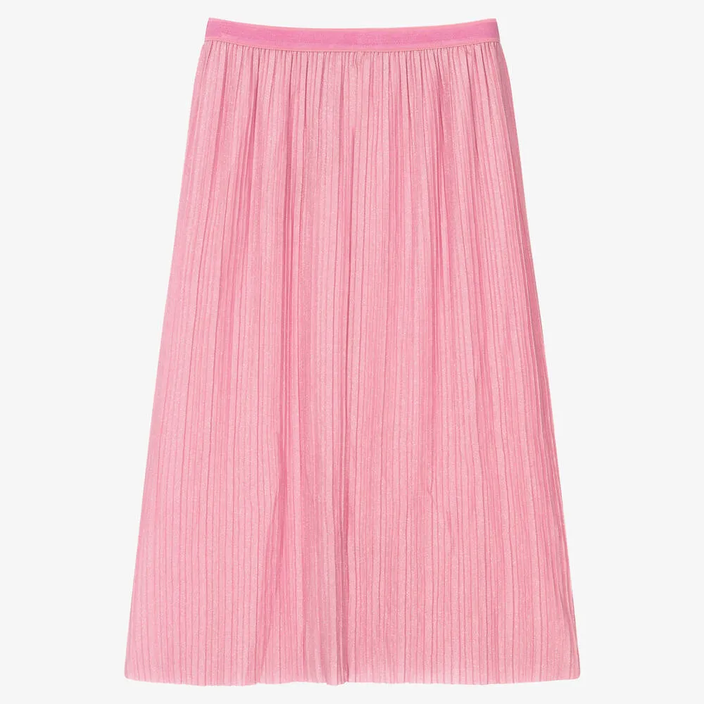 Teen Girls Pink Pleated Skirt