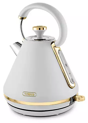 Tower Cavaletto 1.7L Pyramid Kettle 3000W T10044WHT - Optic White and Champagne | Kaleidoscope