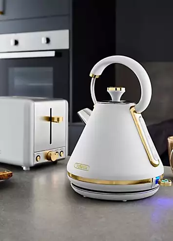 Tower Cavaletto 1.7L Pyramid Kettle 3000W T10044WHT - Optic White and Champagne | Kaleidoscope