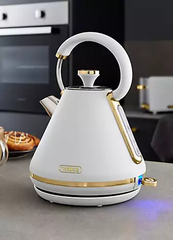 Tower Cavaletto 1.7L Pyramid Kettle 3000W T10044WHT - Optic White and Champagne | Kaleidoscope