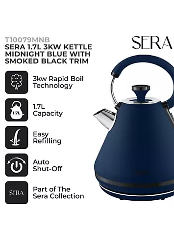 Tower T10079MNB Sera Pyramid 1.7L Kettle - Midnight Blue | Kaleidoscope