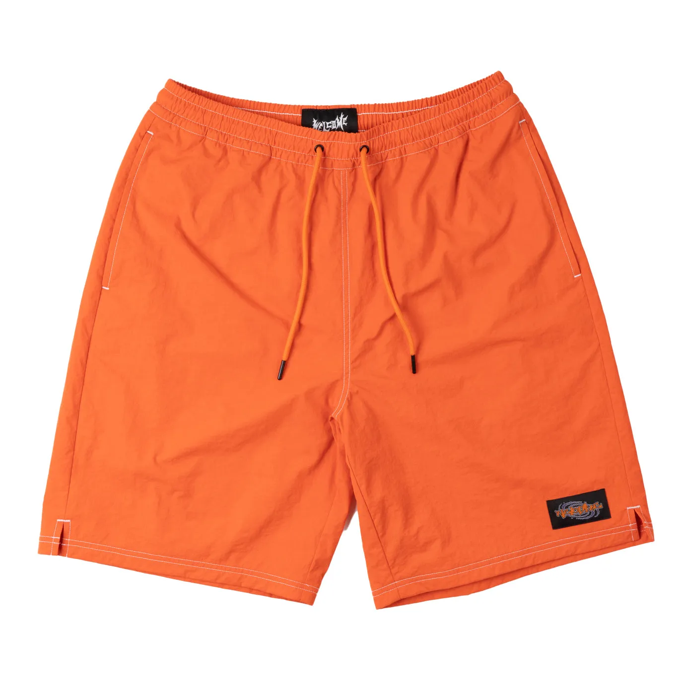 WELCOME SKATEBOARDS VORTEX CONTRAST STITCH SHORTS PUFFIN ORANGE