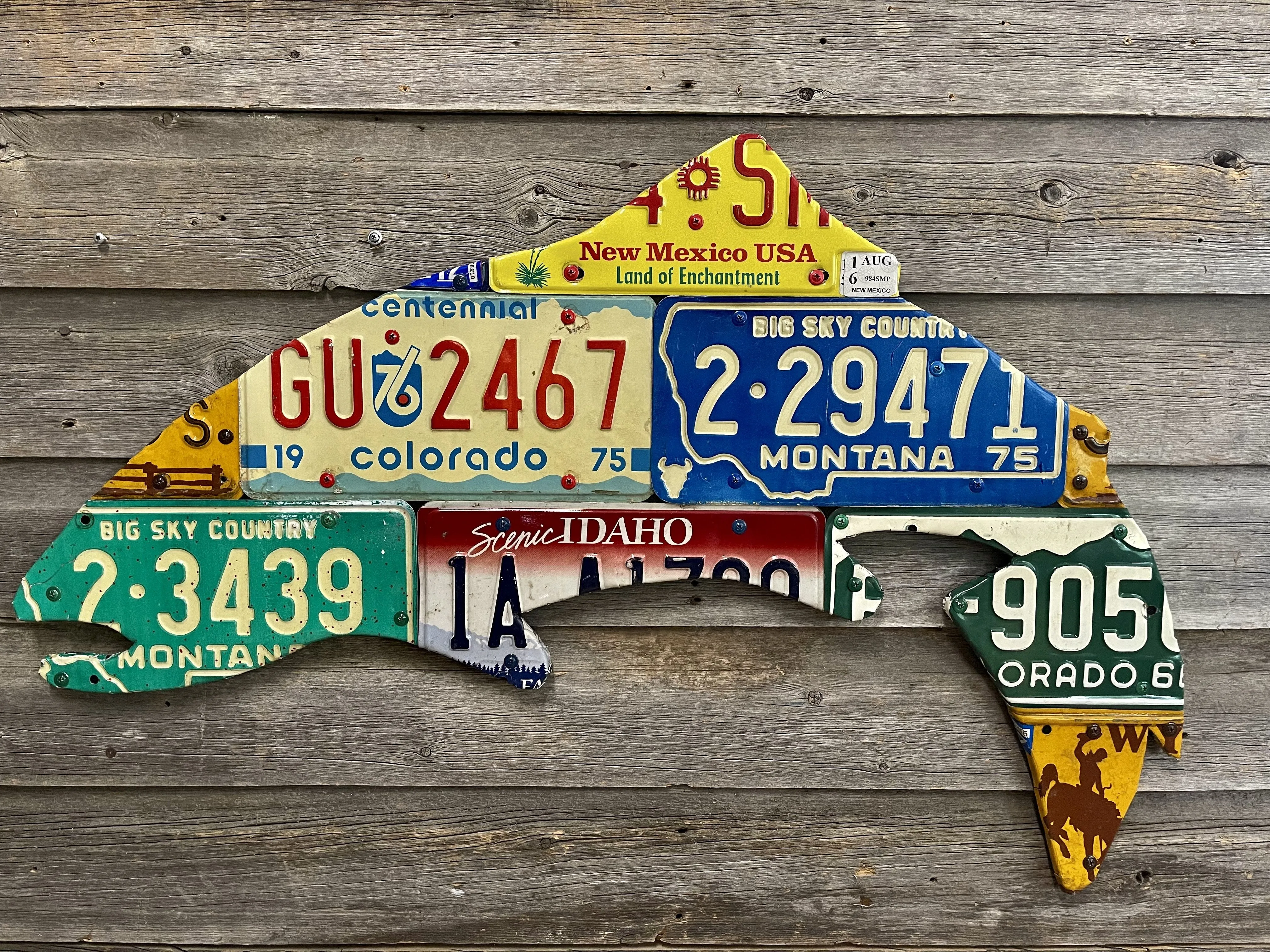 Yellowstone Trout License Plate Art