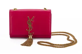 YSL Fuchsia Leather Cross Body Bag