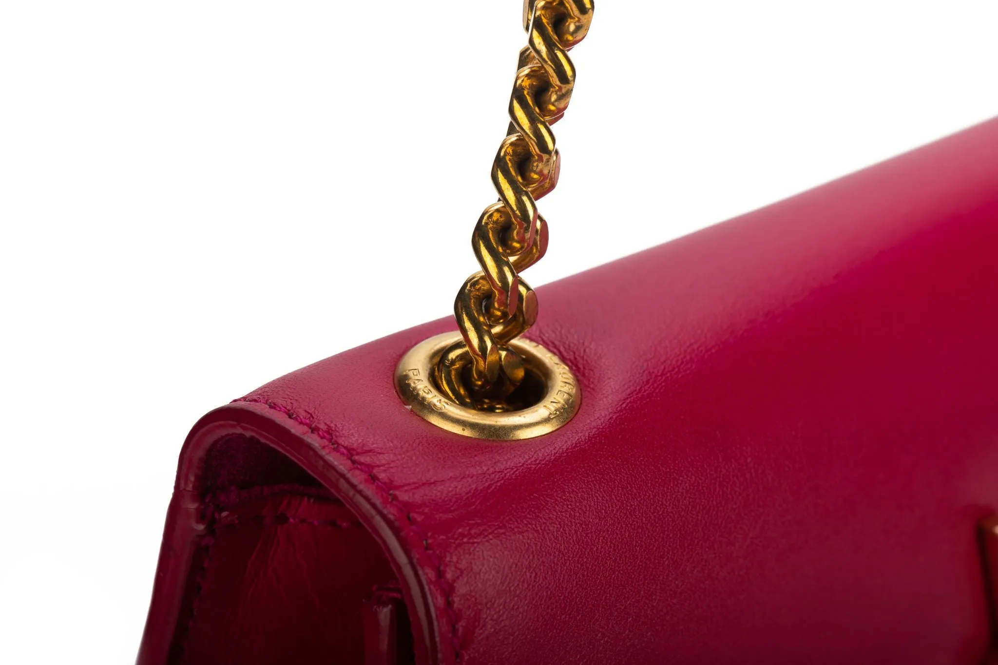 YSL Fuchsia Leather Cross Body Bag