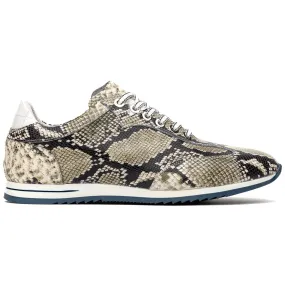 Zelli Peri Python Embossed Italian Calfskin Sneakers Black / White